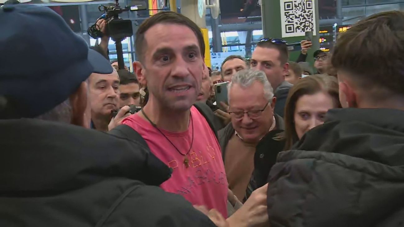 El madrileño Santiago Sánchez Cogedor llega a Madrid tras ser liberado por Irán