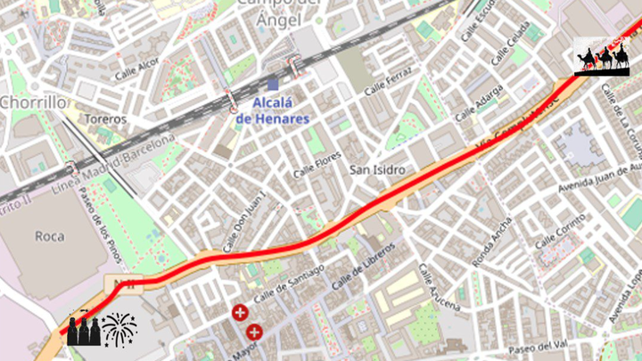 Recorrido de la cabalgata de  Reyes Magos en Alcalá / Ayuntamiento de Alcalá de Henares