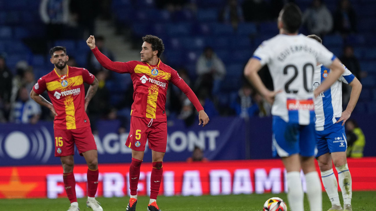 Milla celebra su gol al Espanyol