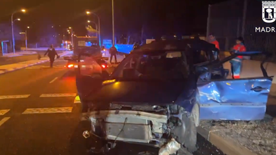 Cuatro jóvenes heridos en un accidente en la carretera de Carabanchel a Villaverde