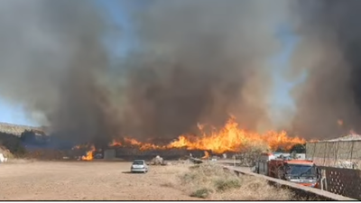 Incendio en una planta de compostaje en el sur de Tenerife