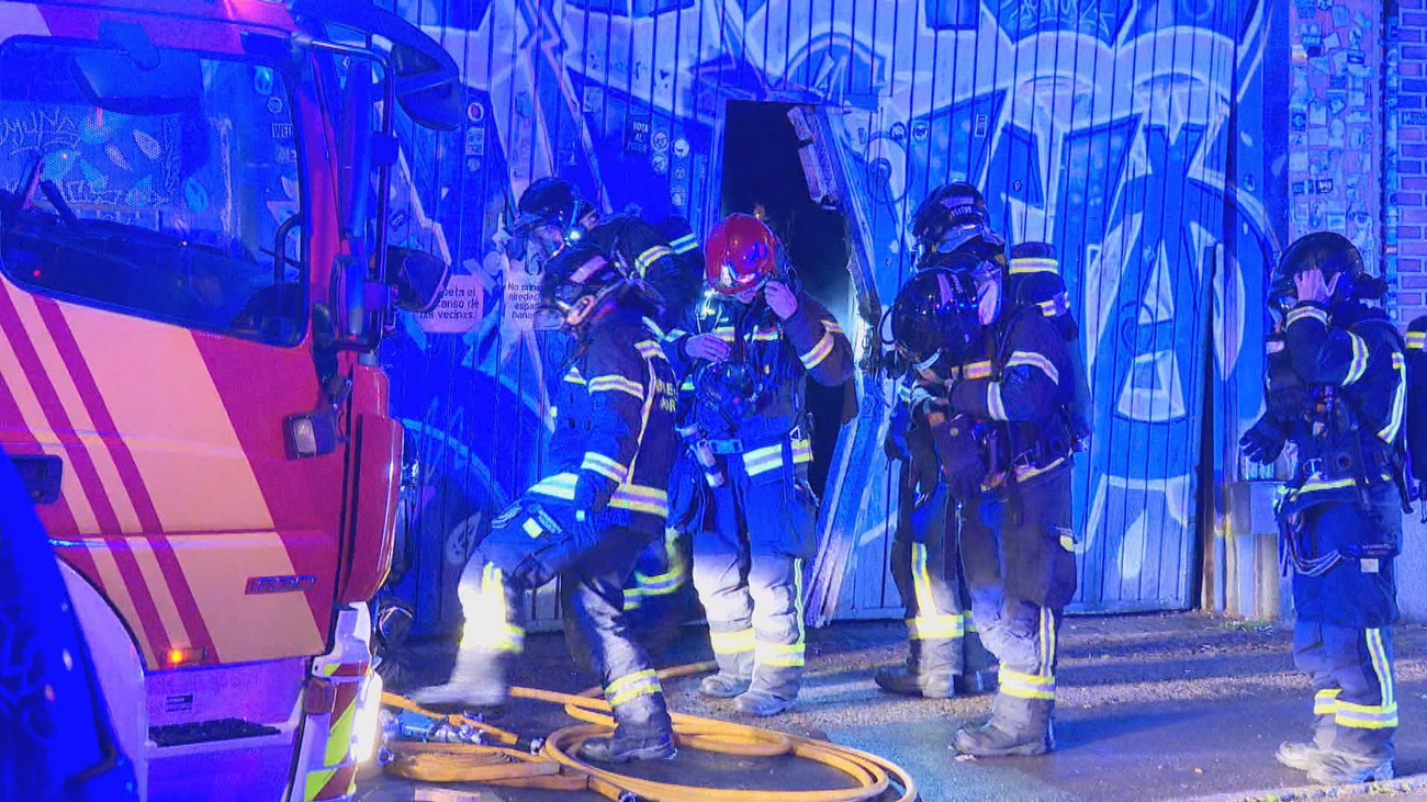 Incendio en el complejo de viviendas okupadas Eko Carabanchel