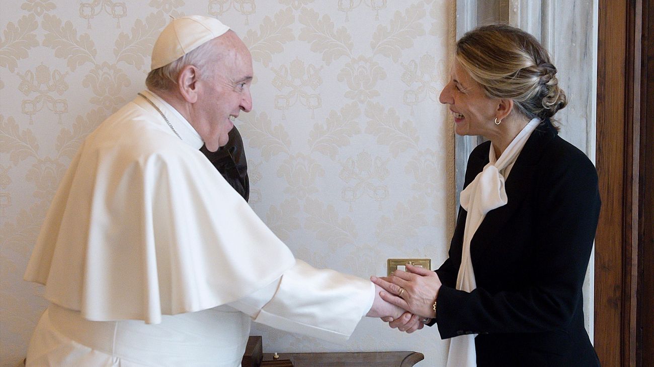El Papa Francisco y la vicepresidenta Yolanda Díaz