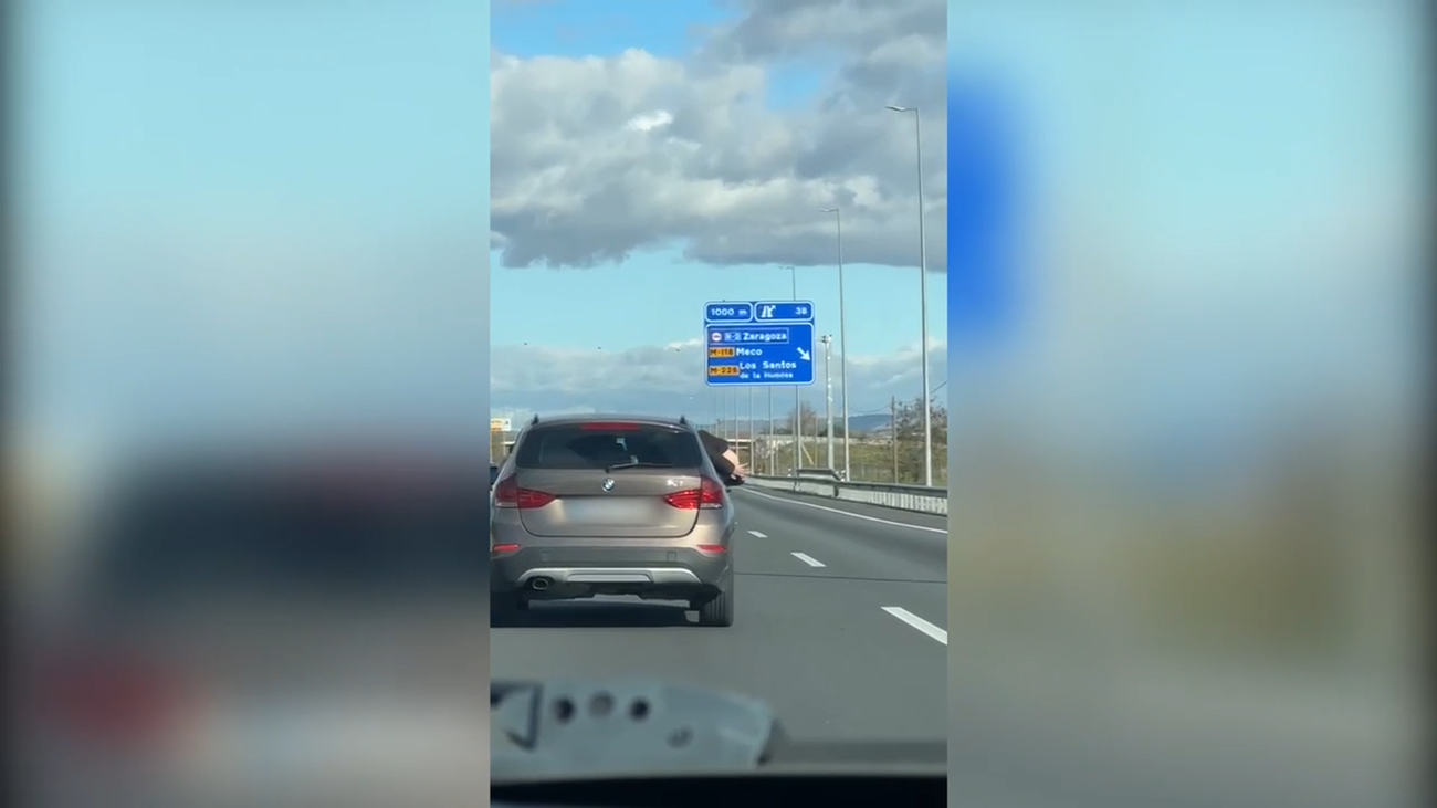 Investigados por enseñar el culo desde un coche en plena A-2, a la altura de Alcalá de Henares