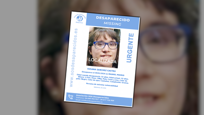 Localizan en buen estado a Susana Sánchez, la joven de 32 años desaparecida en Cuatro Vientos