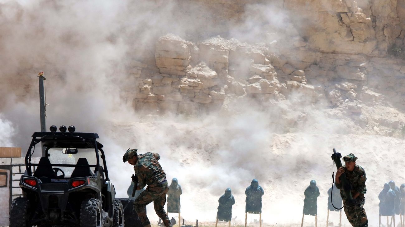 Militares del Ejército de Jordania durante unas maniobras