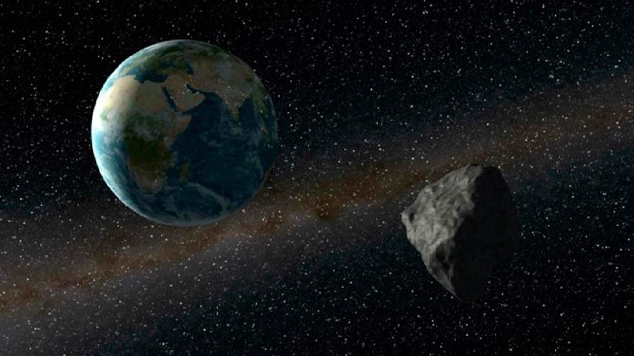 Impresión artística de un asteroide Arjuna próximo a la Tierra