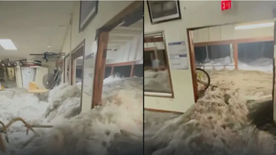 Olas gigantes destrozan una base militar en las Islas Marshall