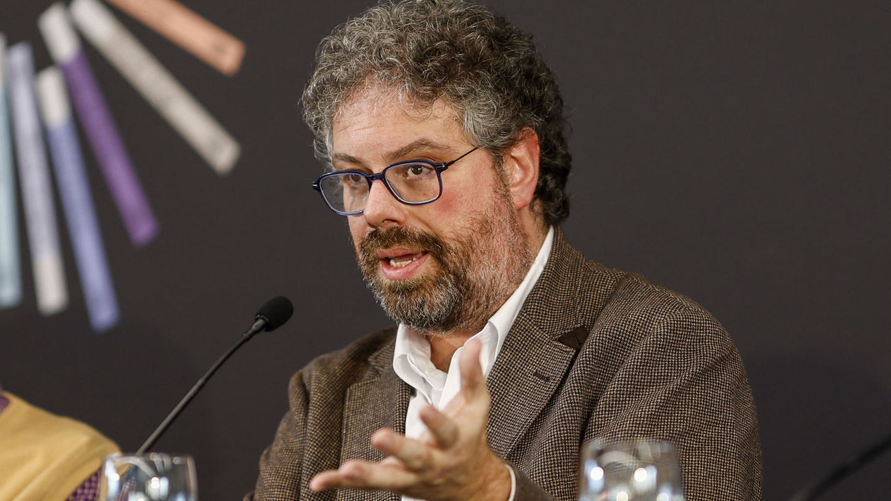 El escritor Sergio del Molino en la rueda de prensa ofrecida tras la concesión del Premio Alfaguara