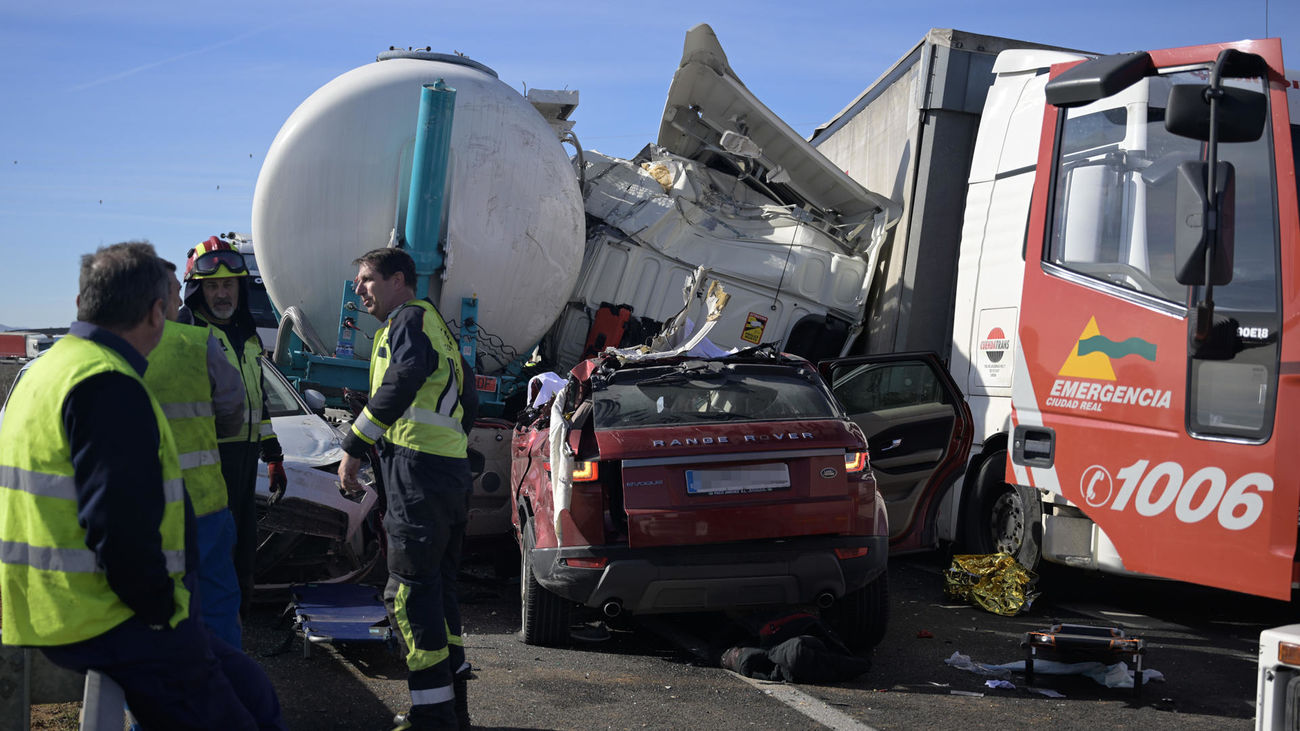 Muere el menor herido grave en el accidente  de la A-4, en Ciudad Real, a causa de la niebla