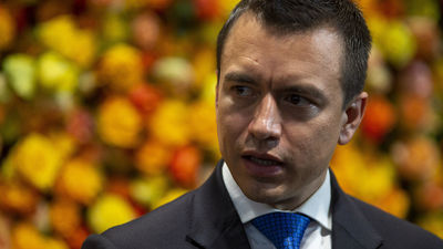 El presidente de Ecuador, Daniel Noboa, este viernes en Telemadrid