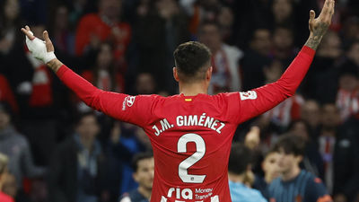 Giménez, baja contra el Rayo y el Real Madrid