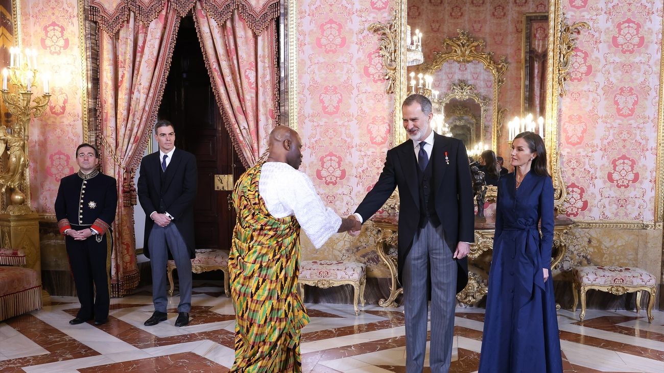 Los Reyes Felipe y Letizia durante la recepción anual del Cuerpo Diplomático Acreditado en España