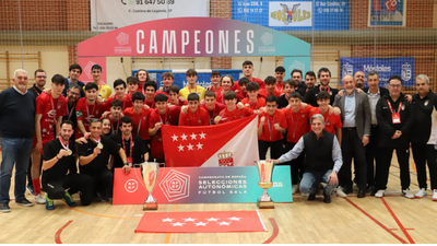 Las selecciones madrileñas de fútbol sala Sub'16 y Sub'19, campeonas de España