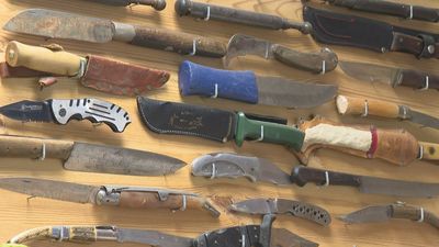 Hachas, mariposas, machetes y hasta un 'boli-pistola', las armas incautadas en los Juzgados de Plaza Castilla