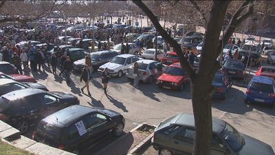 Multas de 200 euros para los coches que marcharon para protestar por las restricciones en Madrid