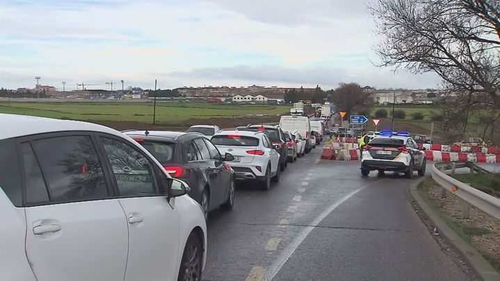 Atasco en el acceso a la A-42 en Illescas / TELEMADRID
