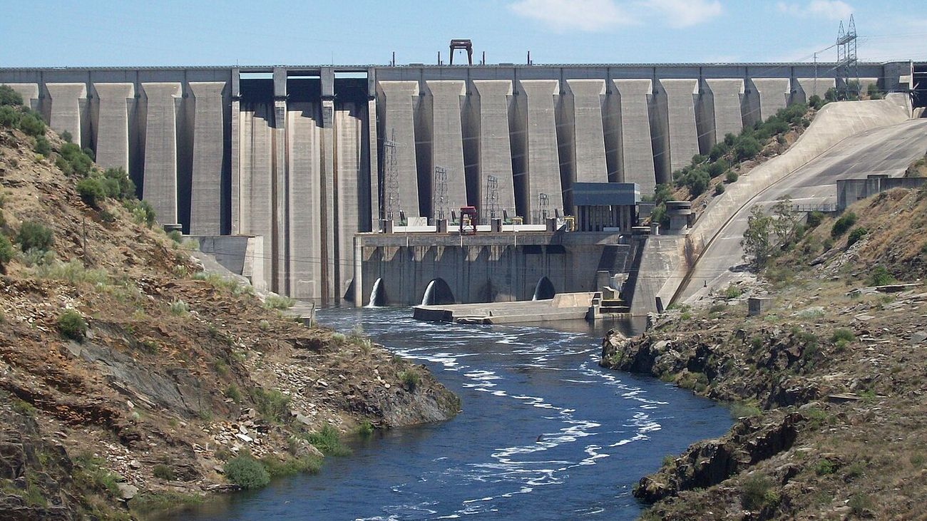Presa del Embalse de Alcántara, en Cáceres