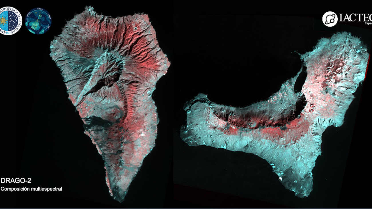 Imágenes de las islas de La Palma y El Hierro captadas por el satélite ALISIO-1