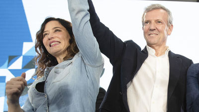 Ayuso felicita a Rueda y Feijóo por el triunfo del PP: "Galicia ha salvado a España de la ruptura"