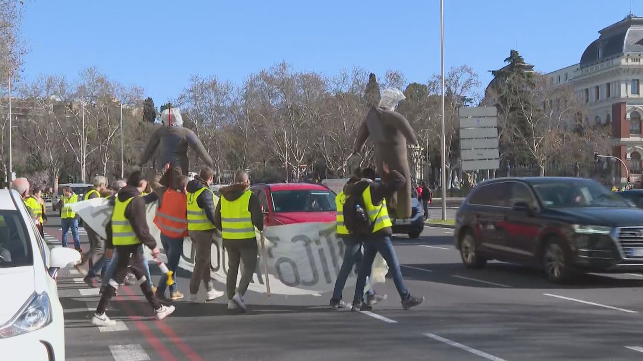 Complicaciones en el tráfico del centro de Madrid por la tractorada
