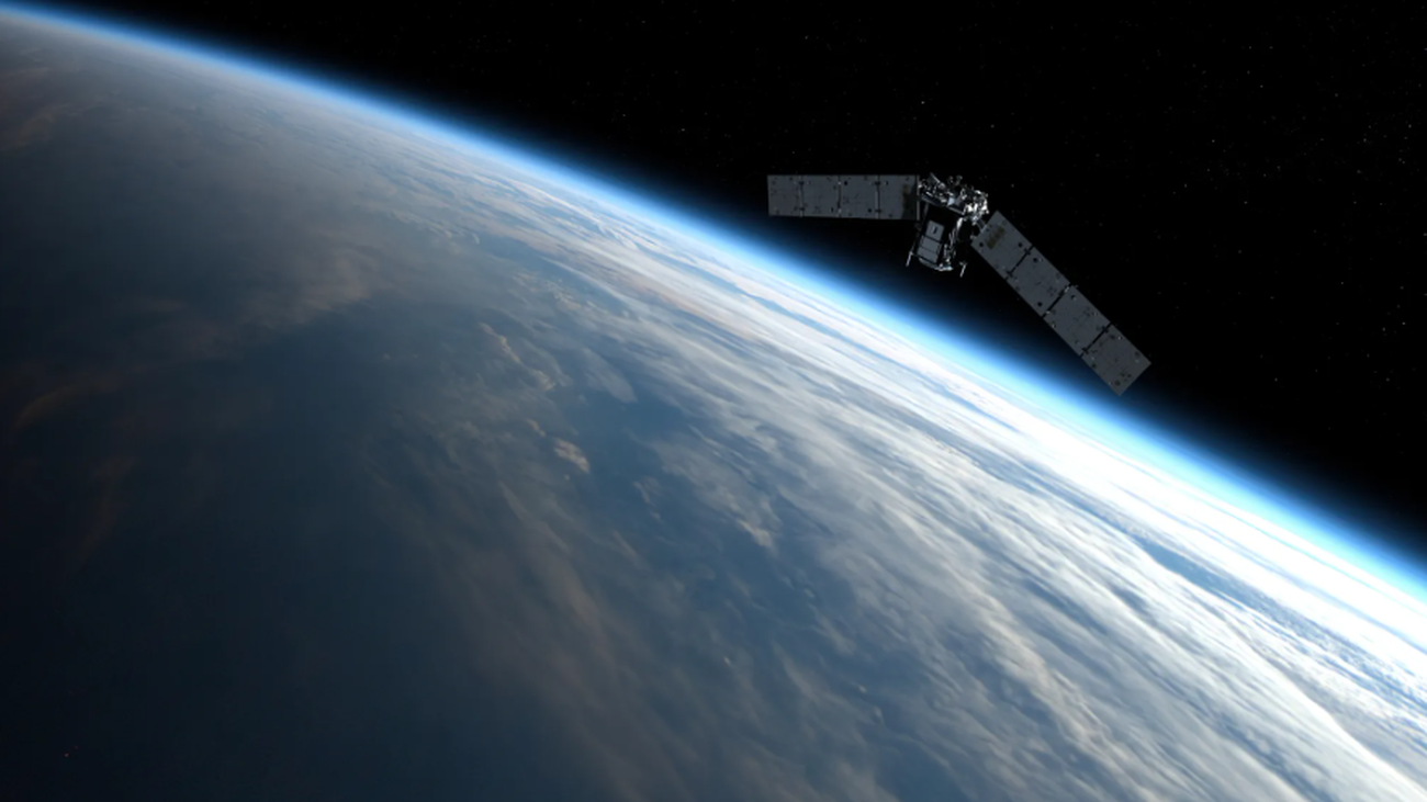 Impresión artística del satélite TIMED de la NASA en la atmósfera  de la Tierra