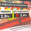 La inflación se modera seis décimas en febrero, al 2,8%, por la luz y la subyacente baja al 3,4%