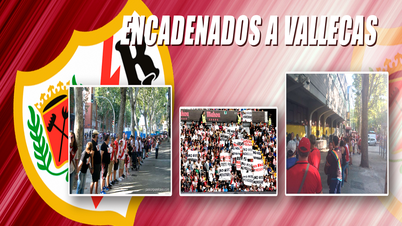 Cadena humana en Vallecas para pedir que el centenario campo del Rayo se quede donde está