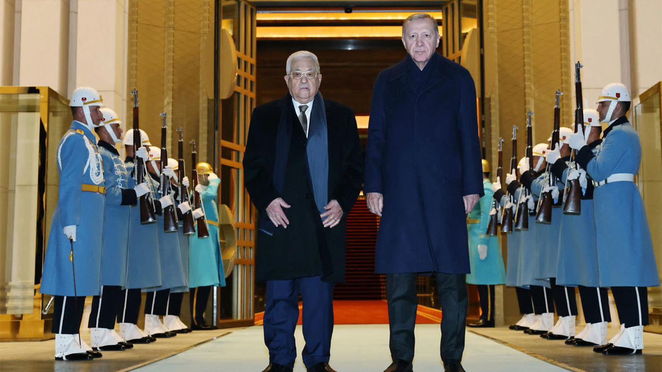 Mahmud Abás en Ankara junto a presidente de Turquía Recep Tayyip Erdogan