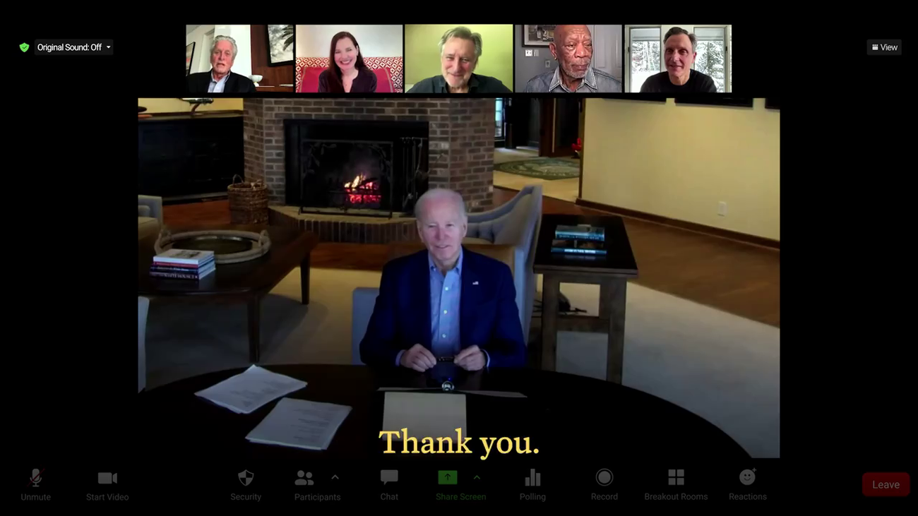 Videollamada de Joe Biden con actores que han interpretado en el cine al presidente de EE.UU.