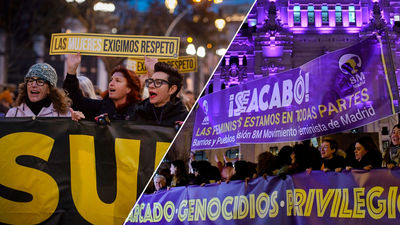 El feminismo se manifiesta dividido en Madrid en el Día de la Mujer