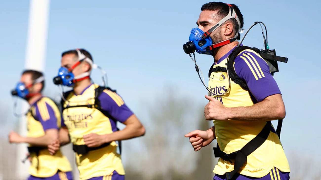 Las máscaras de hipoxia, protagonistas en el entrenamiento del Real Madrid