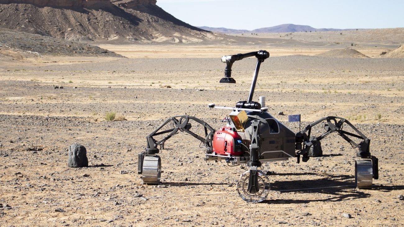 Pruebas de robótica espacial de un vehículo de la empresa GMV, con sede en Tres Cantos