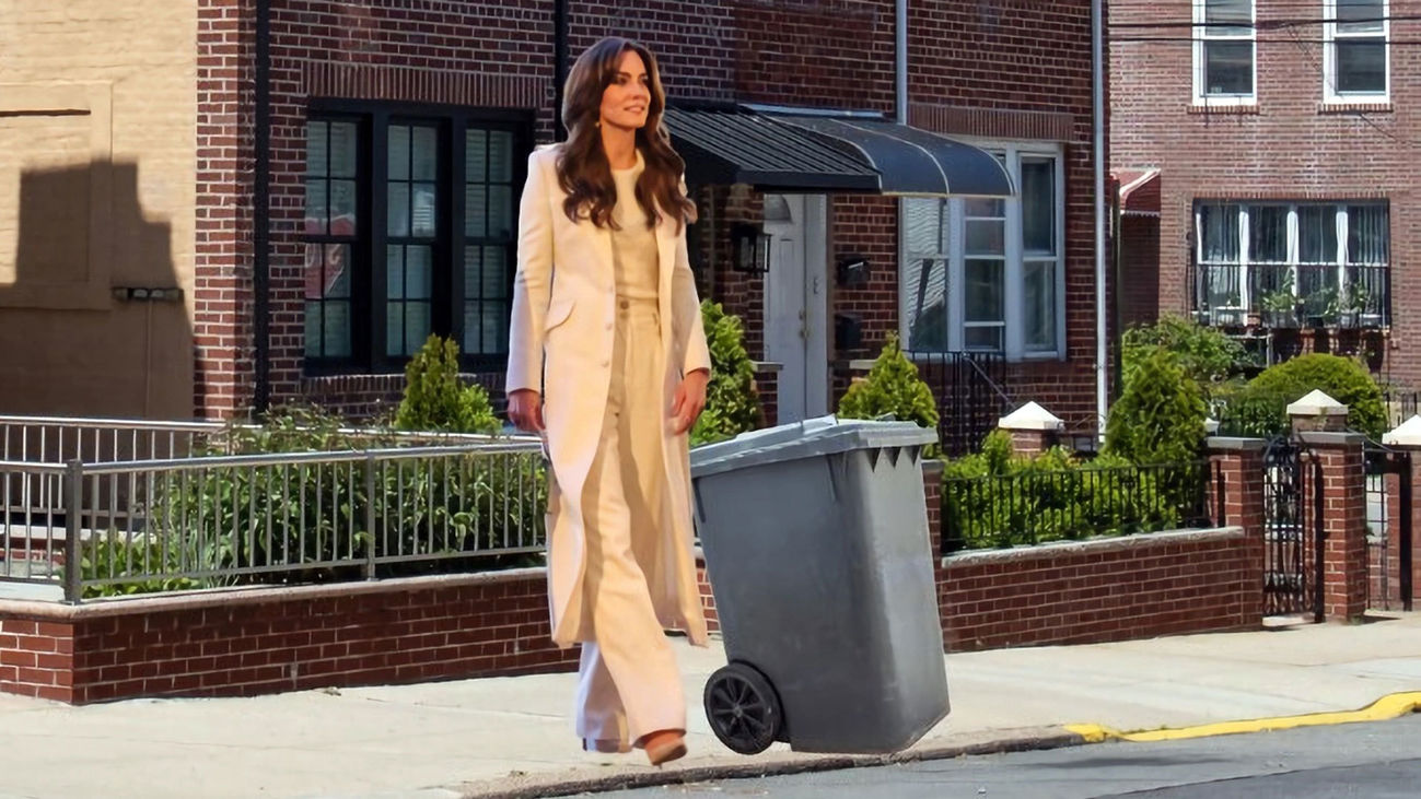 Nueva York usa un fotomontaje de Kate Middleton para promover los cubos de basura