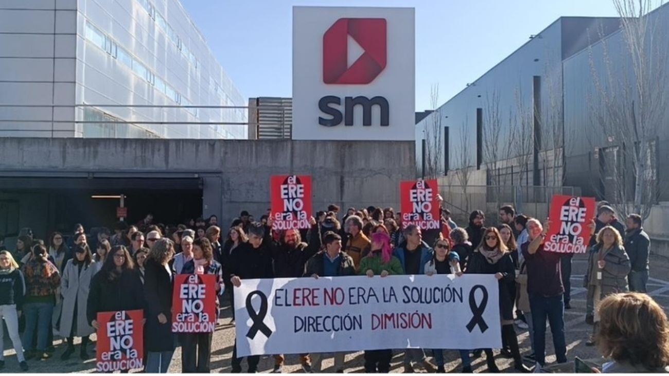 Protesta de los trabajadores de la editorial SM