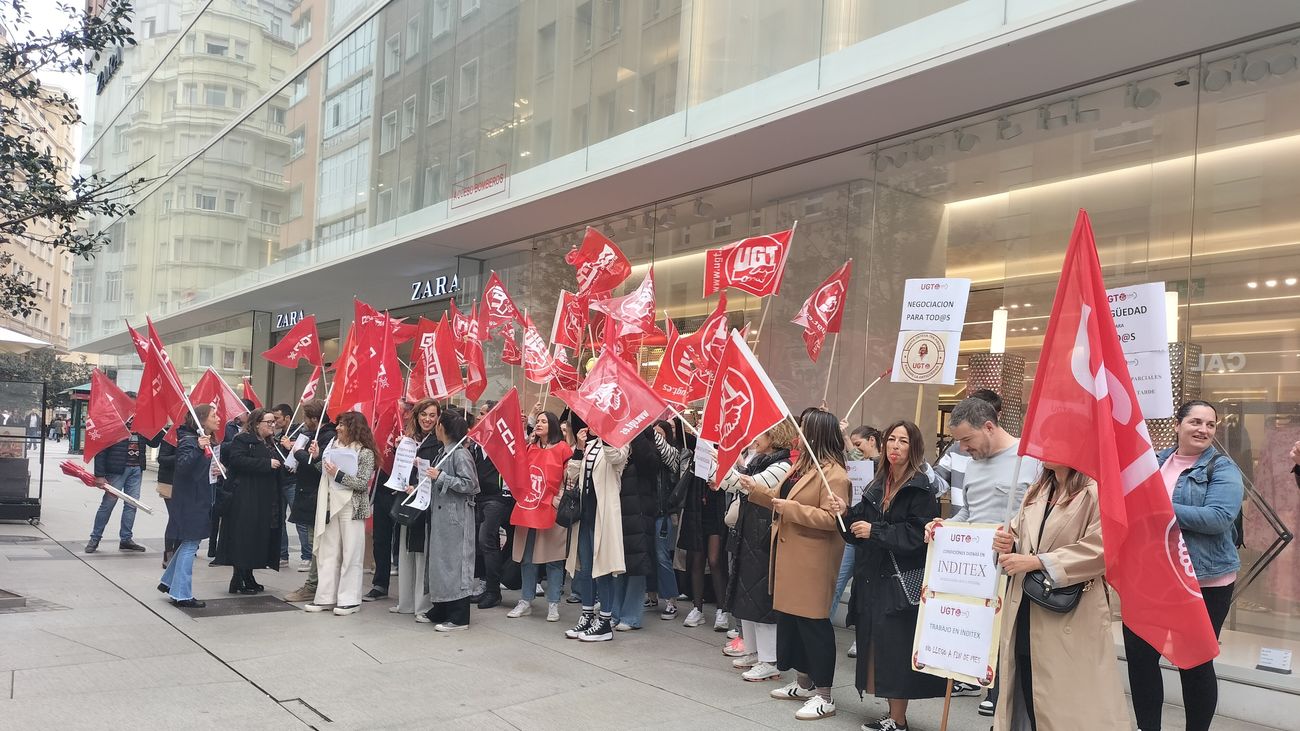 Protestan de trabajadores de Inditex