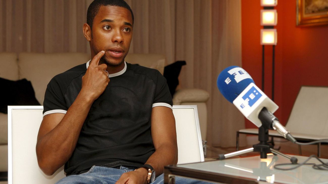 Robinho, durante una entrevista