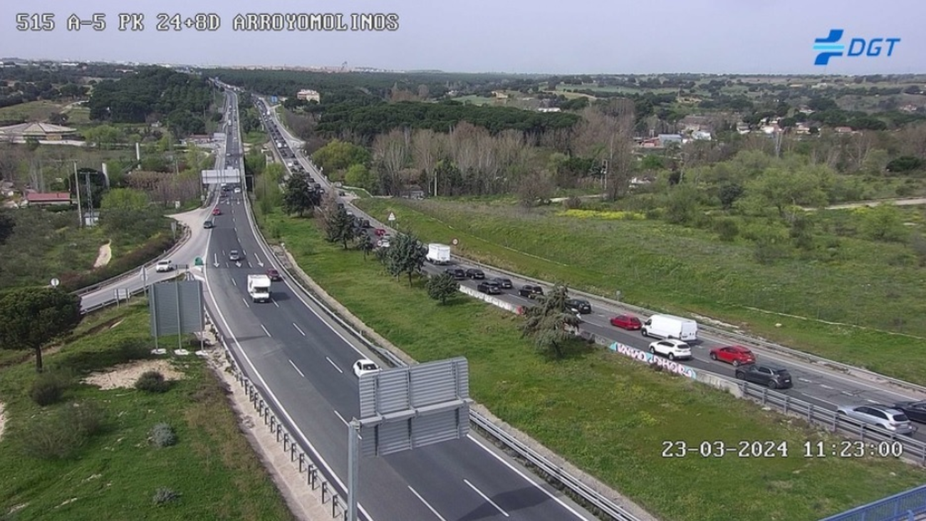 Complicaciones en las salidas de Madrid en el segundo día de la operación de Semana Santa