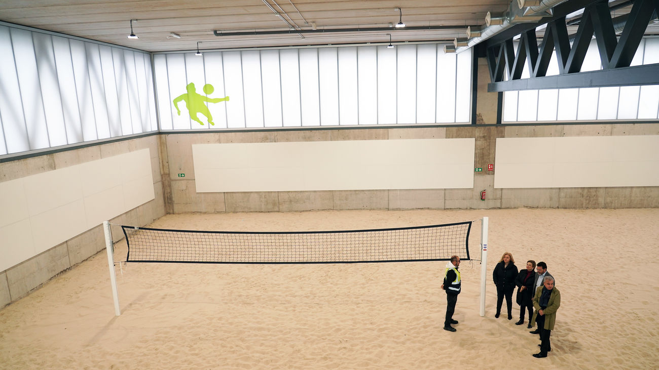 Pista de voley playa en el centro deportivo municipal Cerro Almodóvar, en Villa de Vallecas