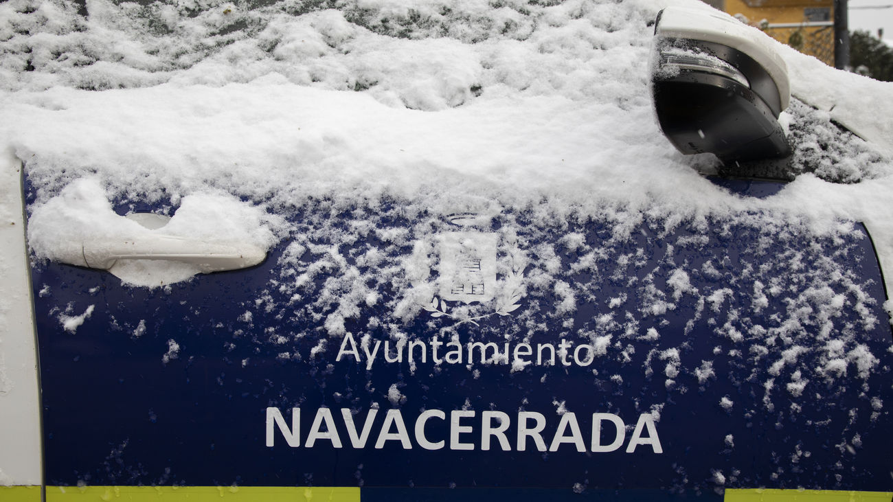 Un coche nevado en Navacerrada, en una imagen de archivo