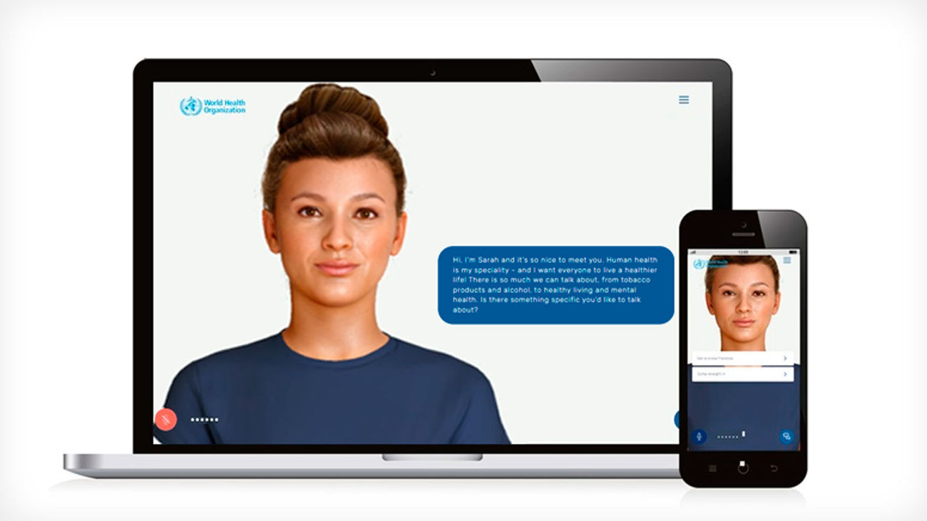 El avatar SARAH creado con inteligencia artificial  por la OMS para la promoción de la salud a través de la tecnología