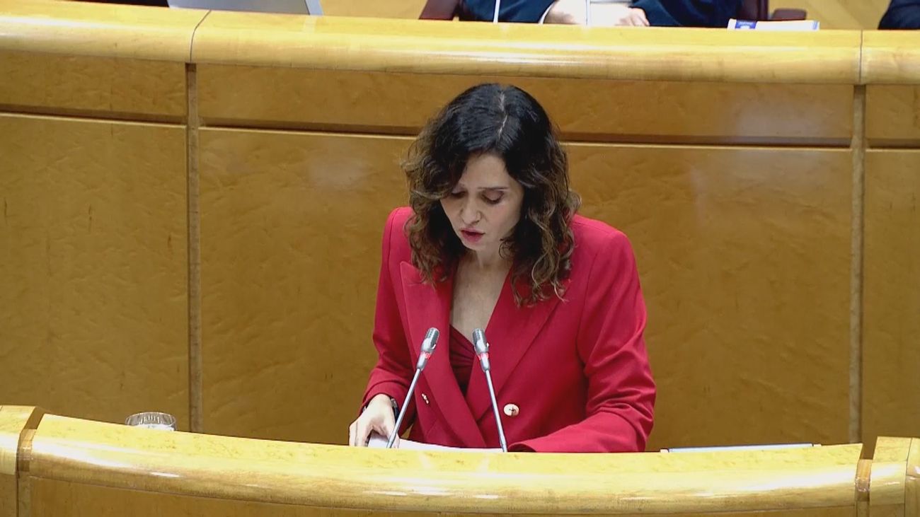 Ayuso, en el Senado: "No es normal que el Gobierno dependa de quienes tienen como objetivo declarado destruir la nación"