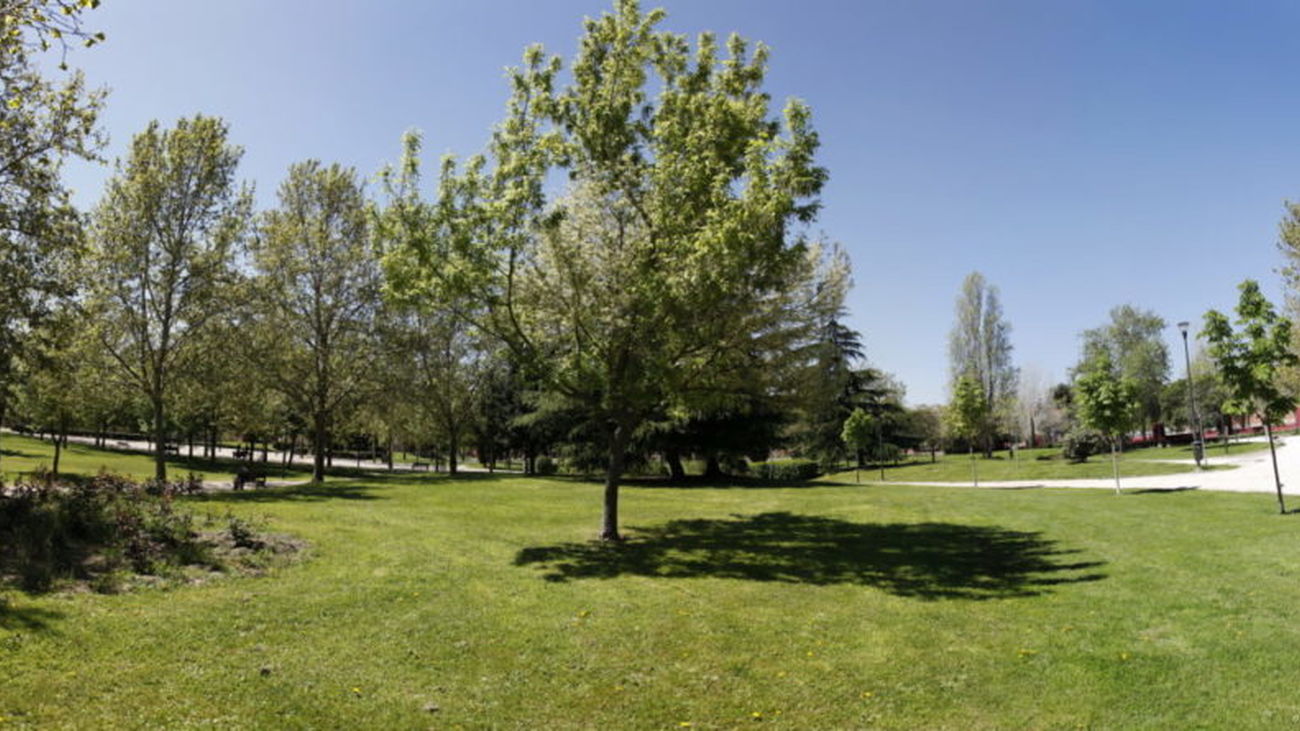 Zona verde en un parque de Getafe