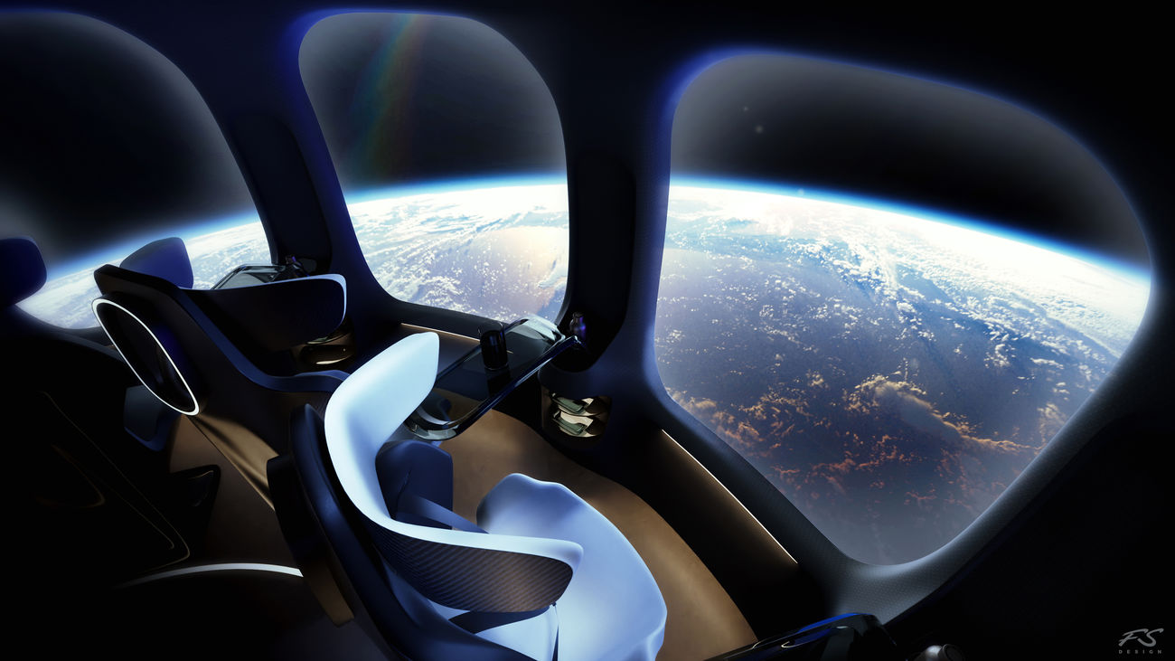 Ilustración del interior de la cápsula 'Aurora' de Halo Space