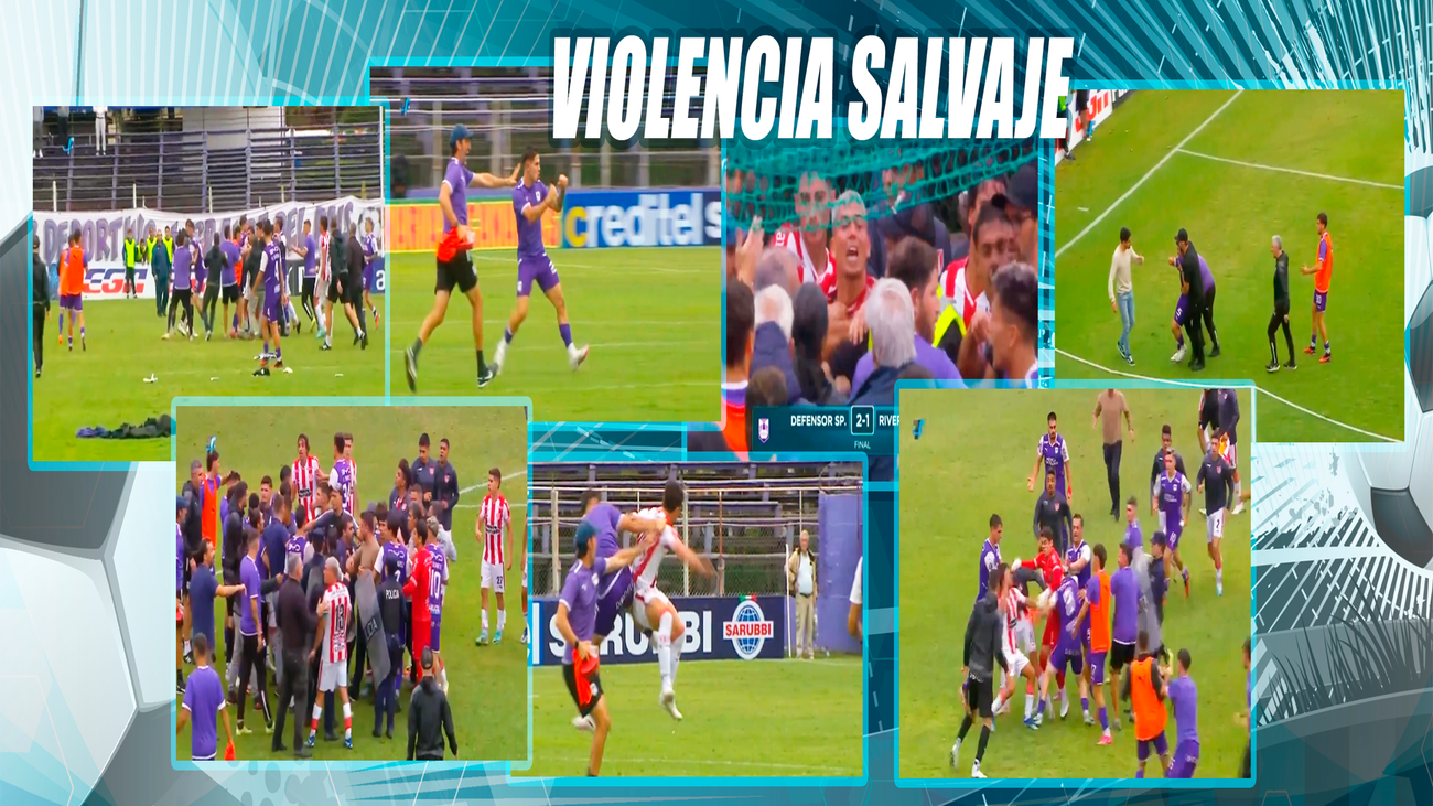 Brutal pelea entre River y Defensor en la liga uruguaya