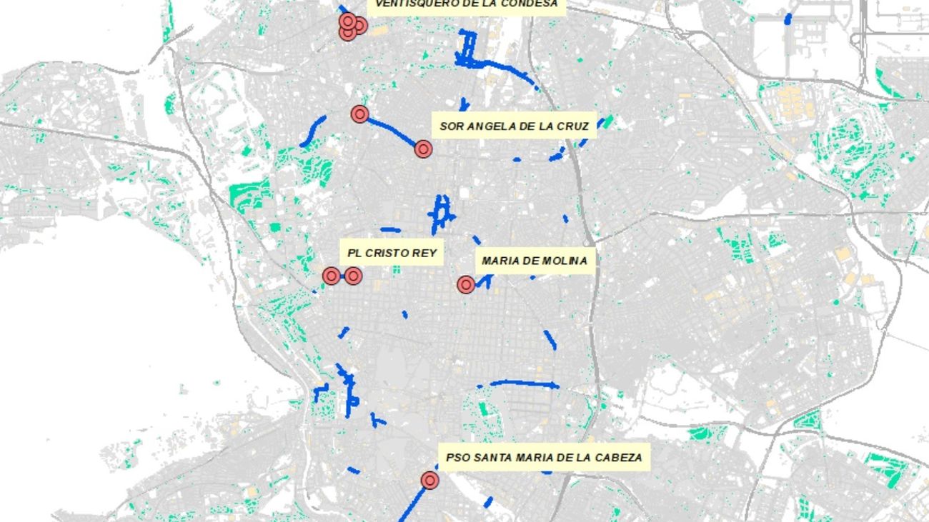 Lugares en los que se han instalado los nuevos paneles informativos