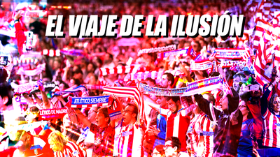 La afición del Atlético de Madrid,  confiada en derribar el muro alemán