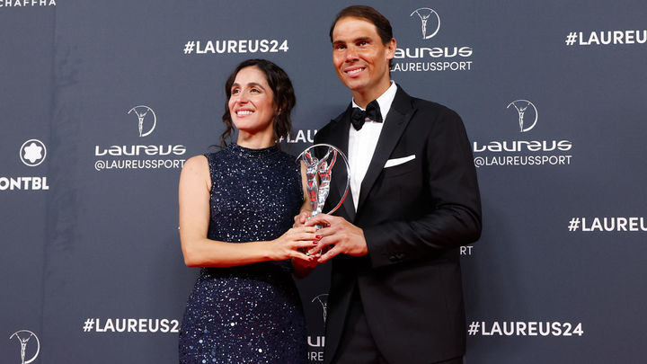 Rafa Nadal junto a su mujer / EFE