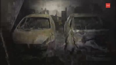 Cuatro intoxicados por inhalación de humo en el incendio de un garaje en San Sebastián de los Reyes