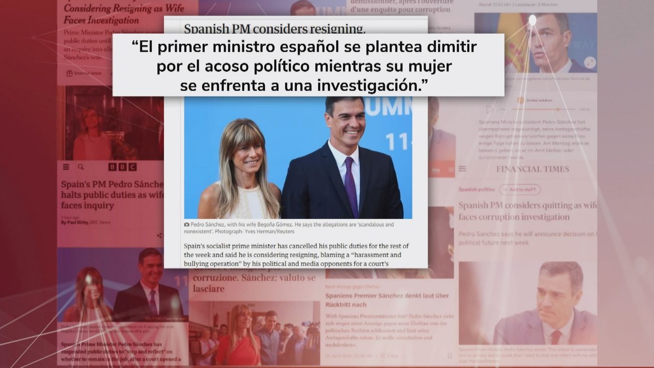 "Bomba en España", "impactante", "carta explosiva", así ha tratado la prensa europea la posible dimisión de Sánchez